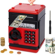 Electronic ATM Safe Piggy Bank for Kids, Money Savings Bank with Fingerprint
