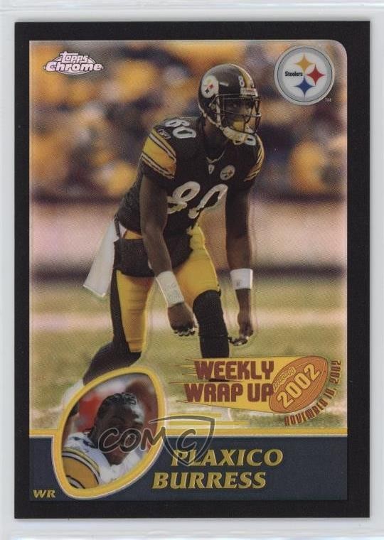 2003 Topps Chrome Weekly Wrap Up Black Refractor /599 Plaxico Burress #155 6k2