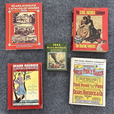 #ad LOT OF 5 Sears Roebuck Catalogs 1908 1923 1926 1927 1930s Vintage Replicas $18.95
