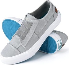 JENN ARDOR Women Canvas Slip On Sneakers Low Top Casual Walking Shoes for Tennis