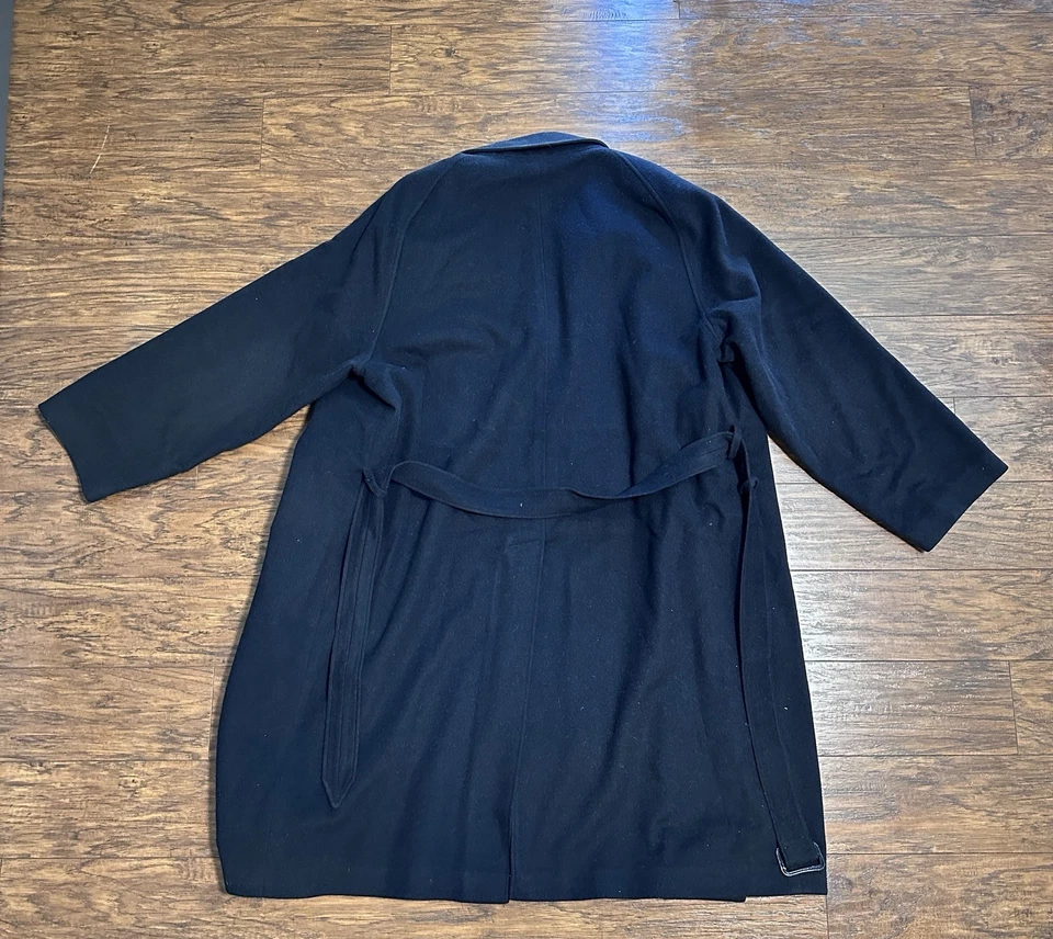 Abrigo Paul Stuart Lana Cachemira Negro Talla 46 Hombre Franela Gabardina Grande Foto 3 de 4