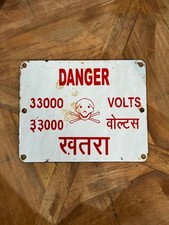 Vintage Iron Enamel Porcelain Sign Board Danger Original Old