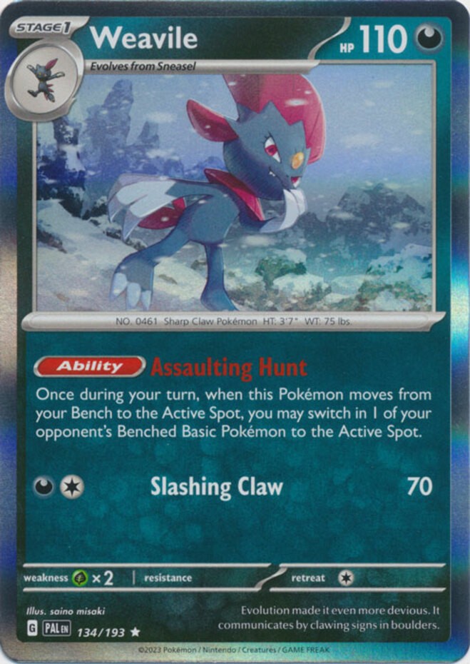 Weavile - 134/193 - Holo Rare - Near Mint
