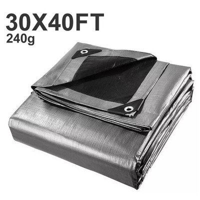 Heavy Duty Poly Tarp 18 Mil Waterproof & Tear-Proof Tarpaulin w/ Metal Grommets