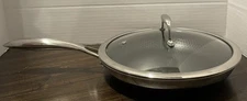 HEXCLAD 10" Frying Pan Hybrid Stainless Steel Non-Stick Fry Pan with Lid (H3)