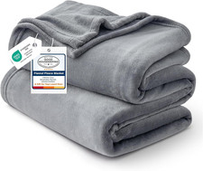 Bedsure Gentlesoft Fleece King Size Blankets for Bed Grey - Soft Lightweight Plu