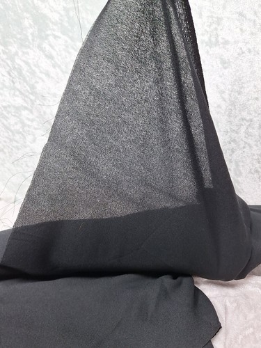 2.5 Yards Black Sheer Polyester Blend Fabric 44 Wide Sewing Dressmaking - Picture 4 of 5