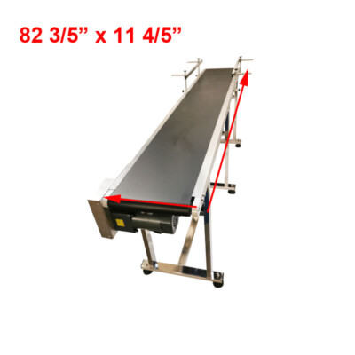 #ad #ad Electric PVC Belt Conveyor Transport Machine with Guardrail 82.6quot; x11.8quot; 110V $900.24