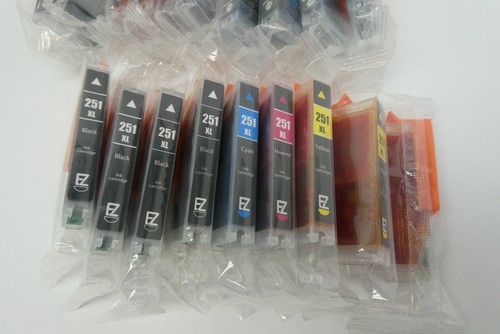 Mixed Lot New EZ Ink Easy Print Cartridges 250 XL PGBK Black 251 Yellow Cyan - Picture 2 of 7