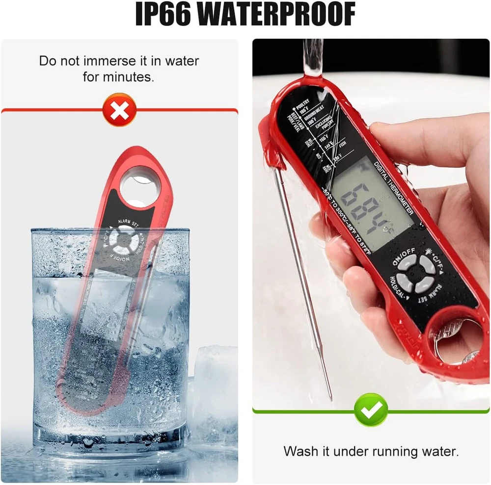 Meat Thermometer for Grill and Cooking, Waterproof Ultra Fast Meat Thermometer w