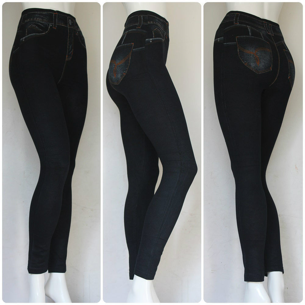 Leggings Hose Jeans Print Destroyed-Look Leggins Jeggings Jeansleggins Washed