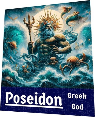 Puzzle 20x28 cm (1000 Teile) POSEIDON: Griechischer Gott Antik Griechenland Mythologie! - Bild 1 von 4