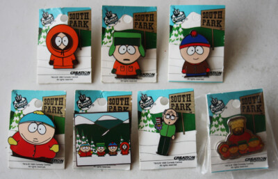 7X SOUTH PARK 1998 ENAMEL PIN CARTMAN KENNY KYLE STAN CHEF MR COMEDY CENTRAL