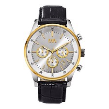 MeisterAnker Chronograph 25cm Metall Quartz Mineralglas NEU