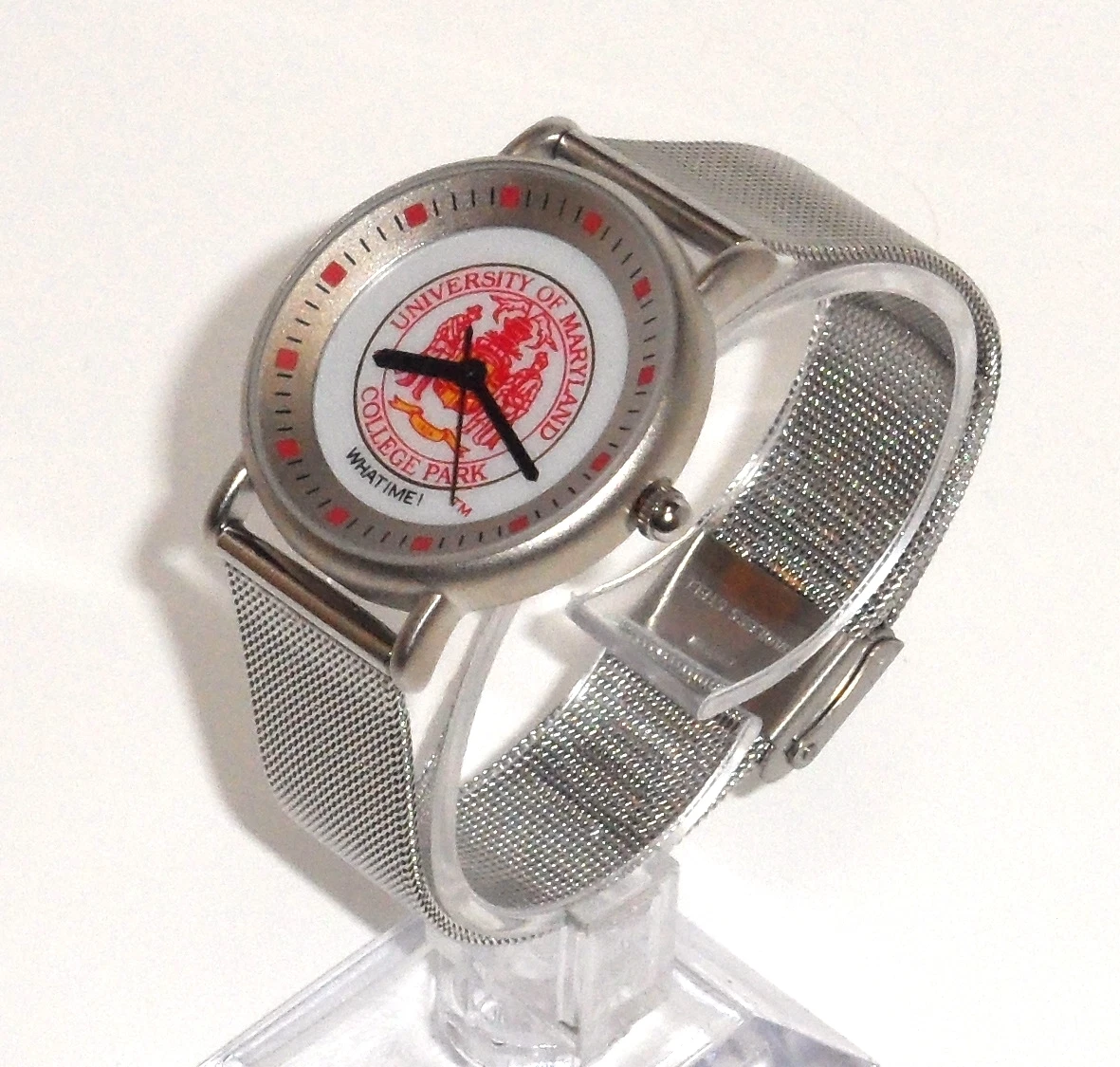 UNIVERSITY OF MARYLAND TERRAPINS METAL SPORTS WATCH RARE