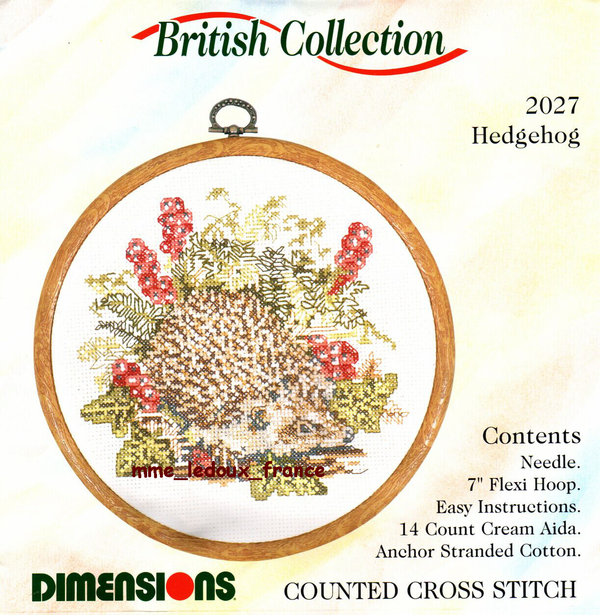 Kit point de croix Dimensions 02027 Hérisson collection vintage rare de 1991