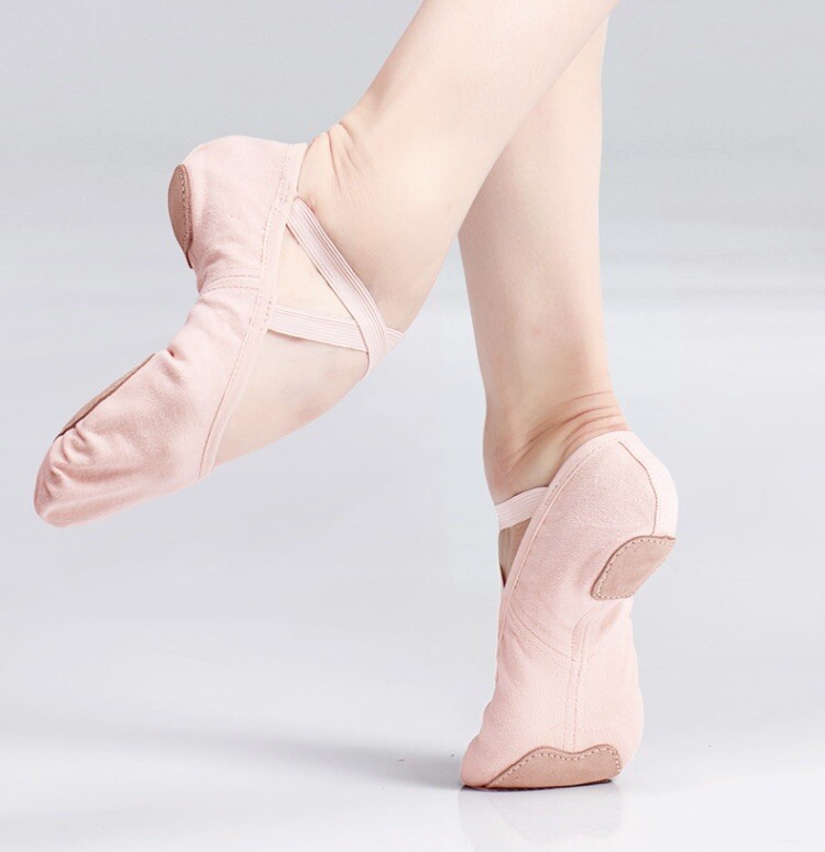 SAOLA Scarpe da ballo rosa. Pantofola suola spaccata per bambini. Tela. Bambini taglia 10 3. Leotard