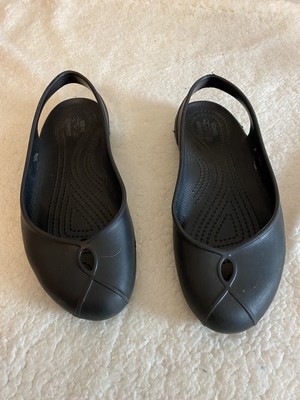 Crocs Black Mary Jane Sling Back Shoes Size 7W | eBay