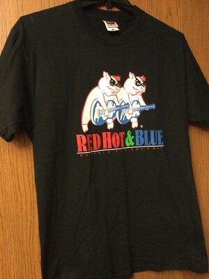 Red Hot & Blue - Memphis Pit Bar-B-Que - Black Shirt - L - Fruit Of The Loom.   