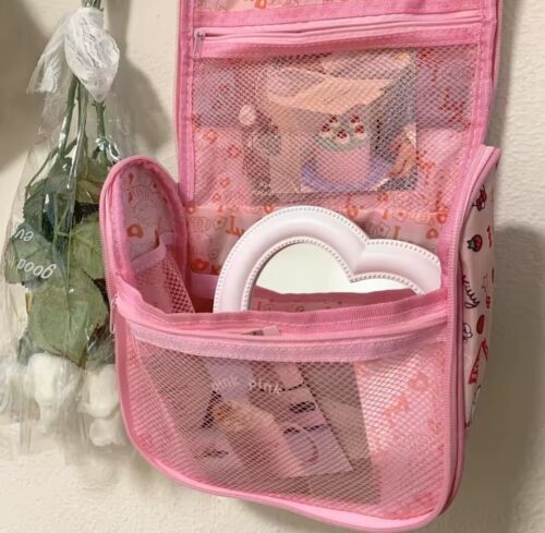 Hello Kitty Cosmetic Bag Hello Kitty Make Up Bag Cute Travel Storage Beach Case - Picture 3 of 5