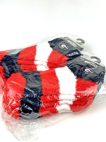 Paquete de 1/6 pares de calcetines difusos a rayas napolitanas NCAA Georgia Bulldogs nuevos en paquete - Imagen 3 de 4