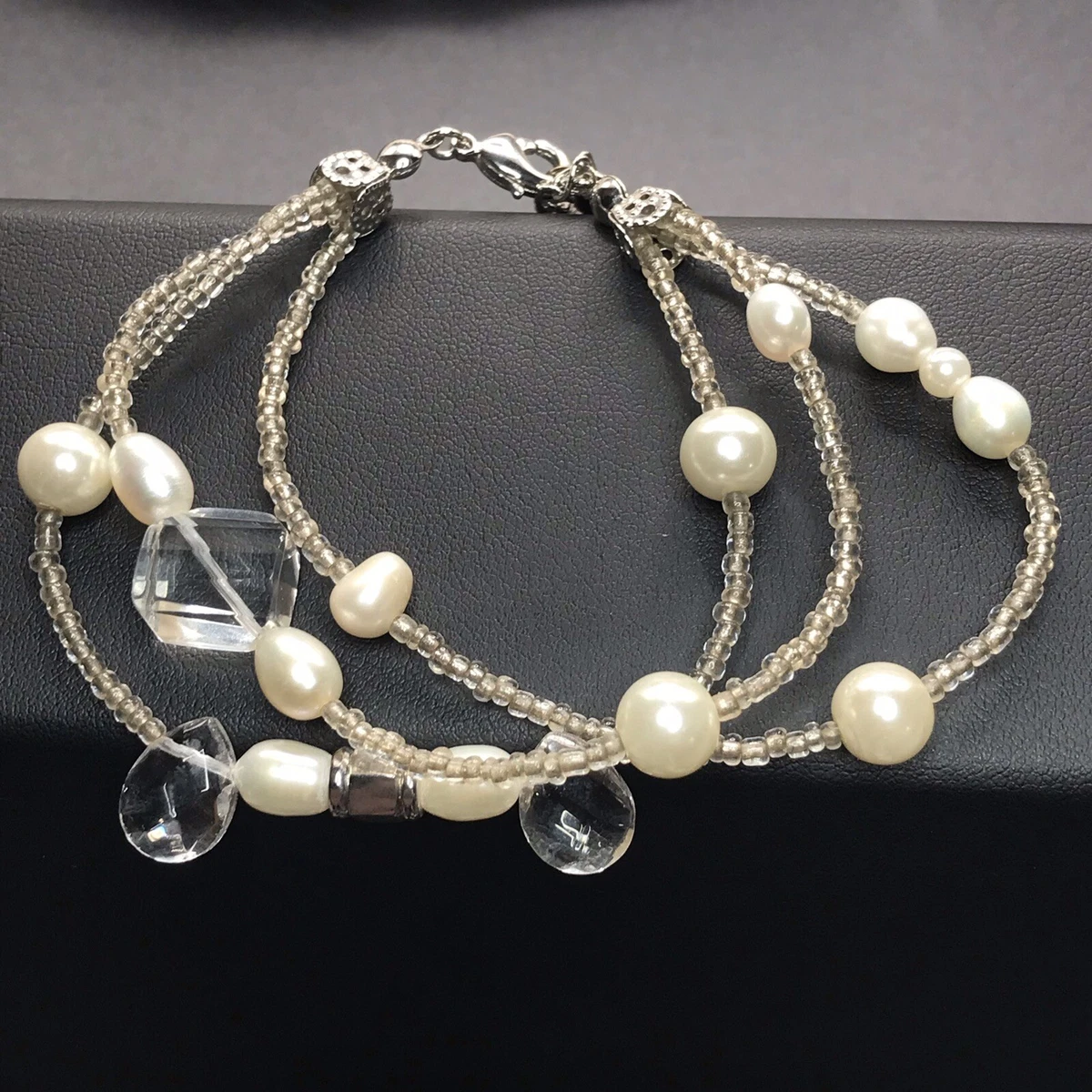 Louis Vuitton Seed Pearl Chain Charm Bracelet