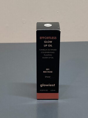 Glowiest Effortless Glow Lip Oil 001 Red Rose Full Size 0.22 oz NIB