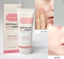 3W CLINIC/Rose Tone Up Sun Cream 70ml SPF50+ PA+++/Makeup base/NO.1 Korean Made