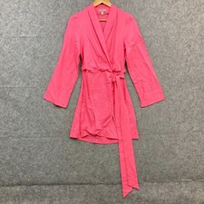 H&M Dress Womens XS Pink Linen Blend Long Sleeve Wrap V-Neck 52013