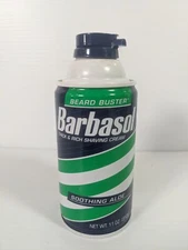 Vintage BARBASOL Thick & Rich Shaving Cream Beard Buster Soothing Aloe 11oz RARE