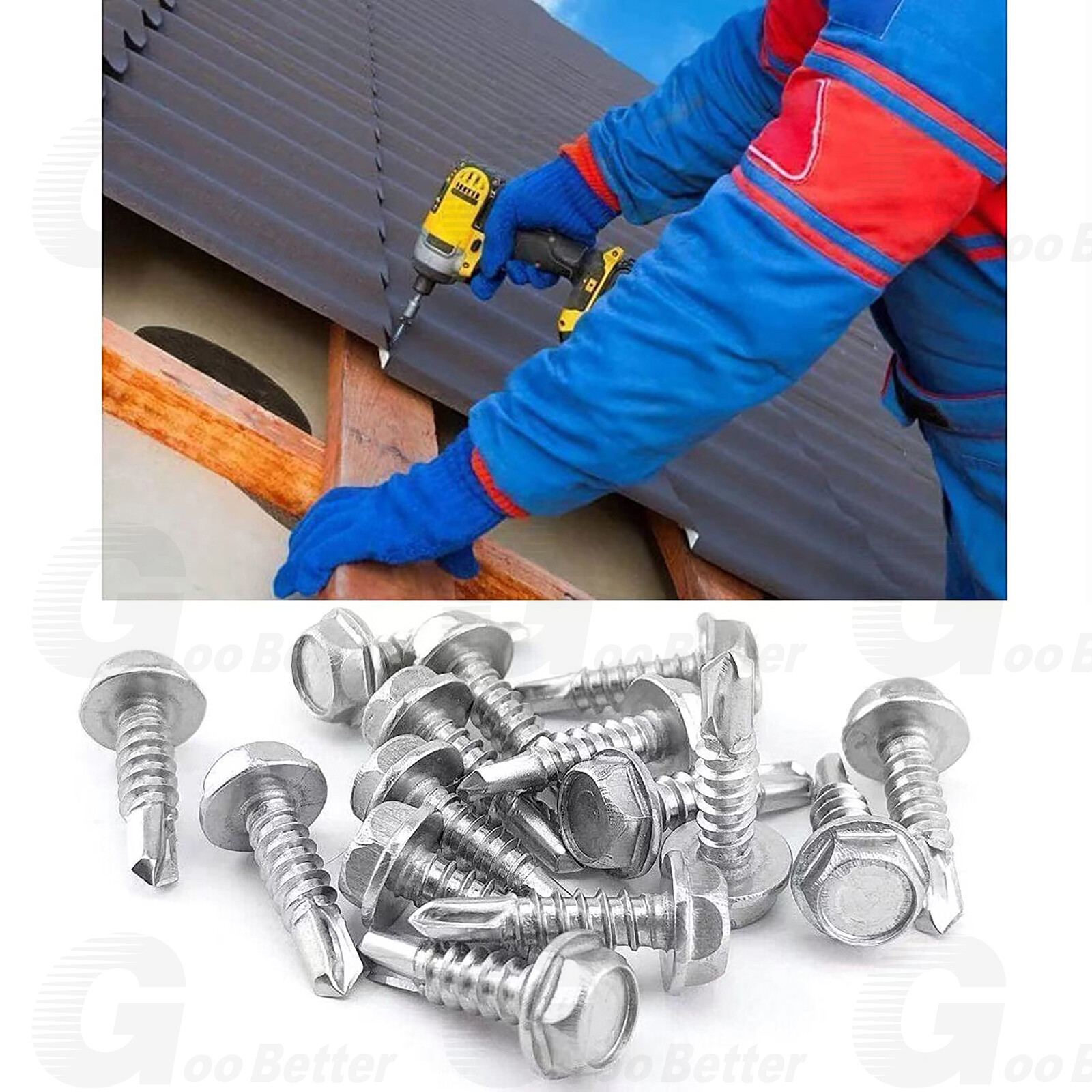 400pc #8 #10 Self Tapping Screws for Metal, Sheet Metal Screws 410 Stainle Steel