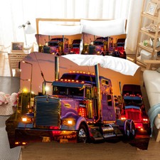 Charming Truck Duvet Quilt Cover Double Bedding Set Pillowcase