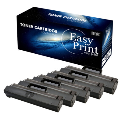 5PK Toner Cartridge for Samsung MLT D104 ML-1665K 1660K 1865W SCX-3200 SCX-3205