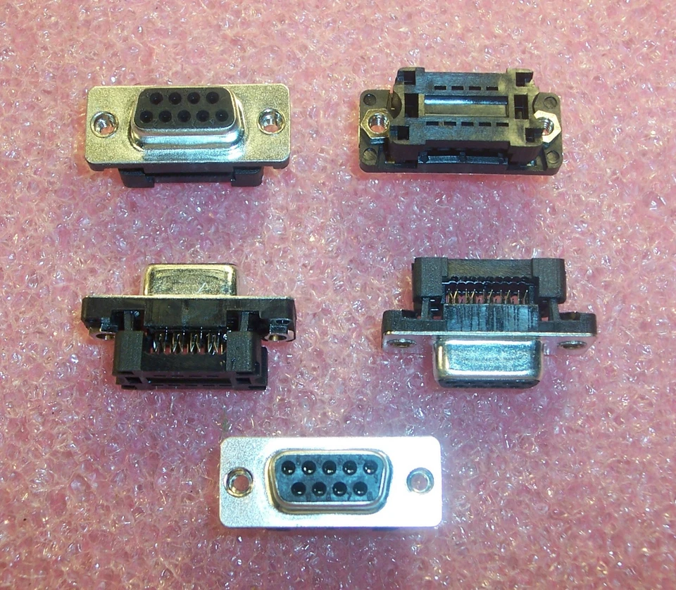 QTY (10) 9 POSITION DSUB IDC RIBBON CABLE RECEPTACLES DB-9 HDF-20 747052-4 AMP - Image 3 of 3