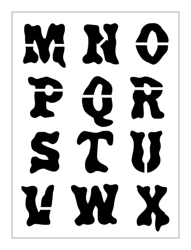 Plantilla de alfabeto CAROL ANNE 2 pulgadas letras de Halloween hojas mayúsculas S1203 Foto 2 de 3