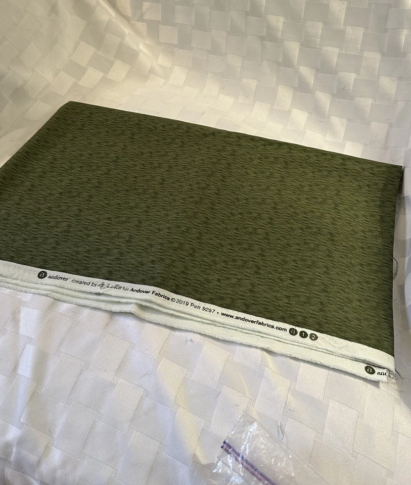 Di Ford-Hall Green Moire 9257 Andover Cotton Fabric Lot 1 7/8 YD 2019 Quilting - Image 4 of 4