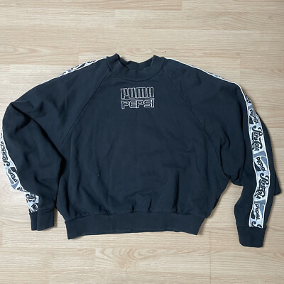 Puma X Pepsi Cola Sweatshirt Collaboration Black L EUC