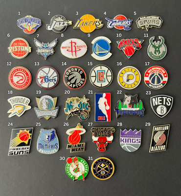 NBA Enamel Pins - Basketball Team Logo Lapel for Tie Hat Jacket Bookbag Gift