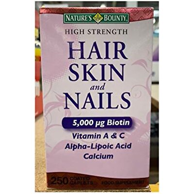 Natures Bounty Optimal Solutions Hair Skin and Nails Argan Oil Infused 5000mcg o