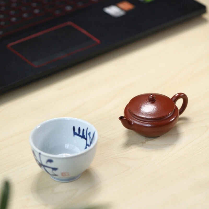 True Yixing Zisha Zhu Clay Tea Pot Porcelain Tea Cup Chinese Kungfu Pot Marked - Image 4 of 4