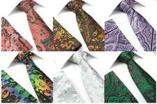 Valentine for HIM Mens Silky Tie Set Paisley Handkerchief Wedding HANKY SET Gift