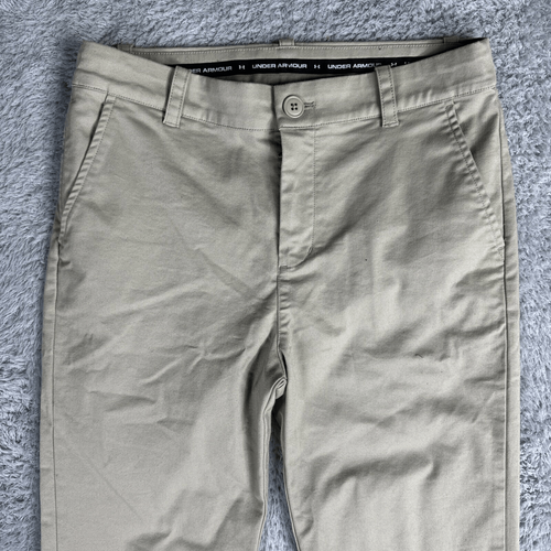 Under Armour Youth Chino Pants 16 Tall Khakis Tan Slim Leg Athletic Performance - Picture 4 of 8