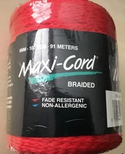 NEW in Pkg Maxi-Cord Braided Polypropylene Macrame 100 Yds 6mm Red R01