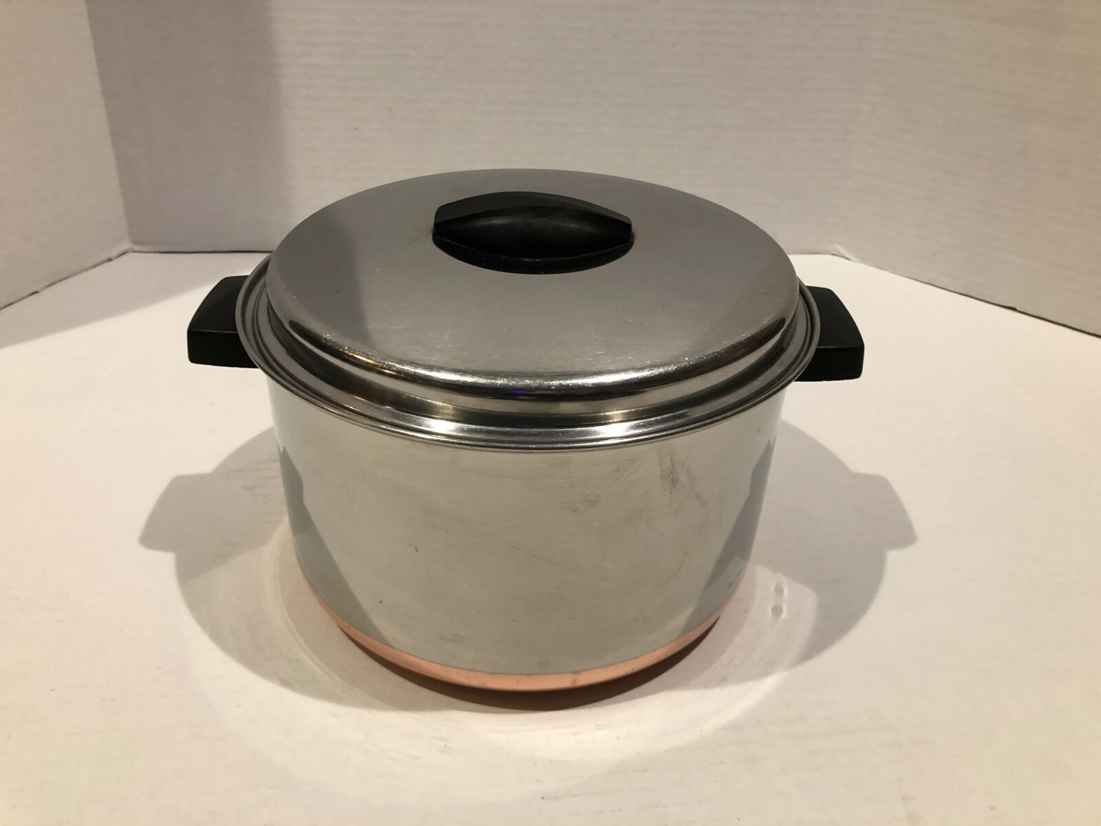 🔷 Ekco FLINT Stainless Steel COPPER Clad 6 Qt Quart STOCK POT 2 Handle