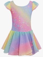 Arshiner Girl's Rainbow Ruffle Sleeve Dance Ballet Dress Size 13