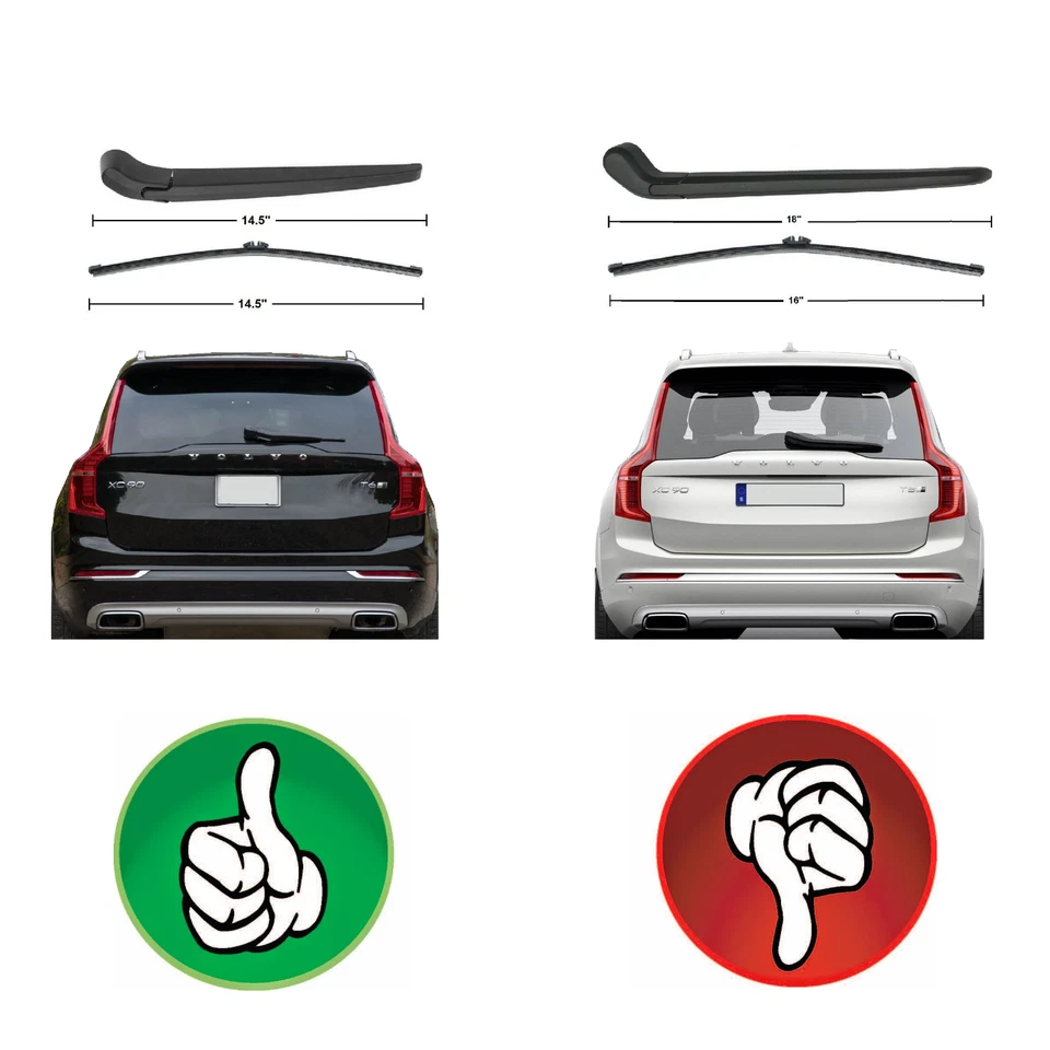 Brazo y cuchilla limpiaparabrisas trasero para VOLVO XC90 2016-2018 03219752 calidad OEM Foto 2 de 4