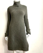 Celine Céline Phoebe Philo 2011 Medium 100% Cashmere Dress Green Knit Fall