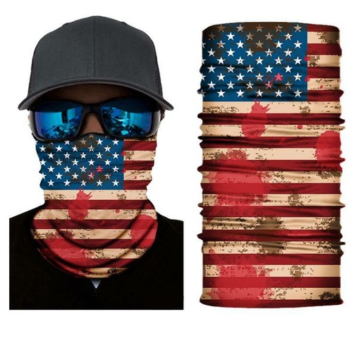 American Flag Balaclava Face Mask Gaiter Neck Biker Bandana Winter Sport SPF40 - Picture 3 of 26