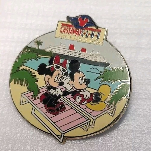 2007 Disney Cruise Line Castaway Club Pin with Mickey and Minnie Mouse