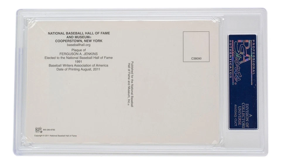 Fergie Jenkins Signed Slabbed Chicago Cubs Hall of Fame Plaque Postcard PSA/DNA - Image 3 of 4